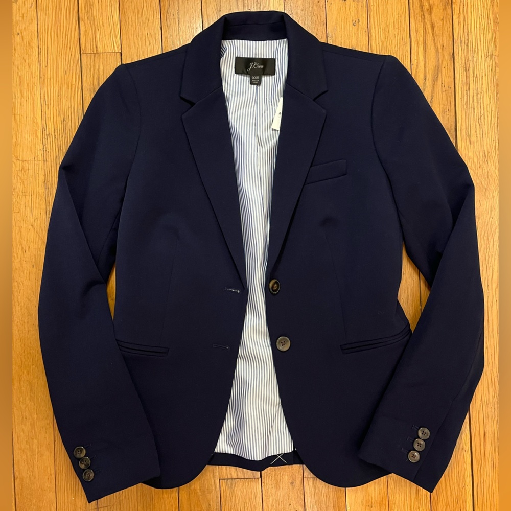 J Crew Women’s Navy Suit Jacket Blazer, Size XXS